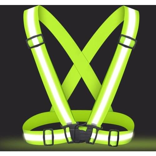 Adjustable Outdoor Running Cycling Vest Harness Reflective Belt Safety Jacket
