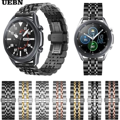 UEBN Metal Stainless Steel Strap for Samsung Galaxy Watch 3 41mm Band Galaxy Watch 3 45mm Bracelet Accessories WatchBands