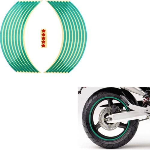 Reflective Rim Tape Wheel Stripe Decal Trim Sticker for 17 inch Motorcycle Car Quad Bike Wheel
