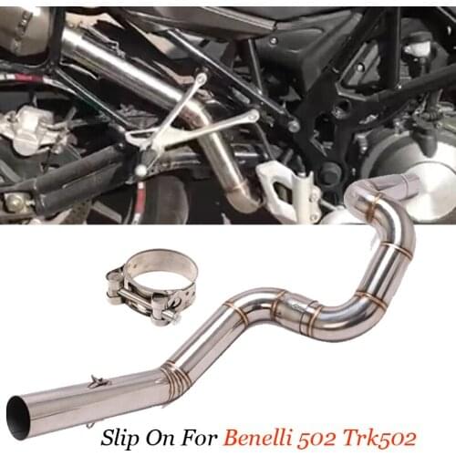Slip On For Benelli 502 Trk502 Motorcycle Exhaust System Pipe Connection Pipe Tube Modified Stainless Steel 51Mm Without Muffler