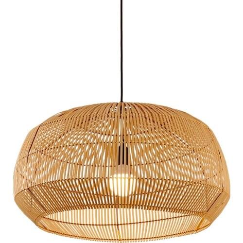 Vintage Chinese Style Pendant Light Bamboo Handmake Hanglamp Living Room Dining Room Restaurant Cafe Hanging Lamp E27 Suspension
