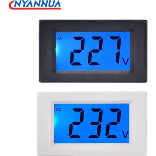 Voltmeter Digital LCD Display AC80-500V Blue Screen Black Font Measuring Instrument Tool Black White