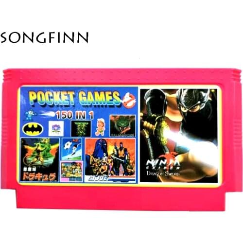 Top Quality 150 in 1 for 60 Pin 8 Bit Video Game Console Retro Classic Card