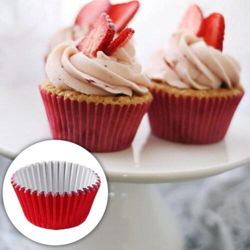 100Pcs Aluminum Foil Muffin Cases Paper Baking Cupcake Cups Kitchen Bakeware
