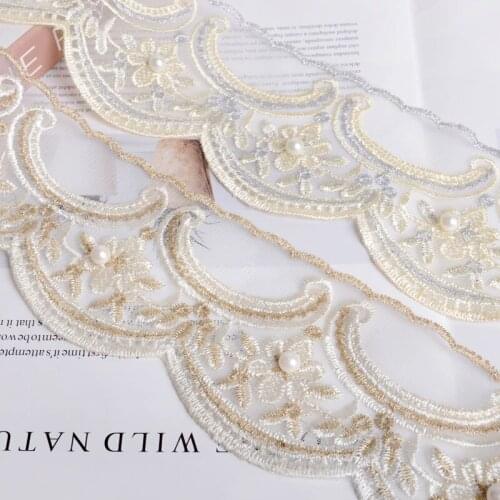 13Yards Handmade DIY Clothing Accessories Floral Embroidery Lace Fabric Width 8cm Curtains Sofa Lace Trim Home Decoration