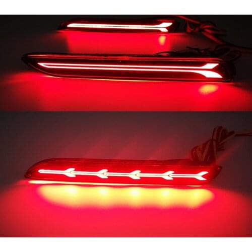 2Pcs Car LED Rear Bumper Reflector Brake Lights Red for Lexus IS-F GX470 RX300 for Toyota RAV4/Camry/Sienna/Venza/Reiz/Innova
