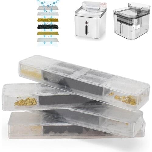 2pcs Cat Dog Water Fountain Filters Pet Replacement Frame Filters with Coconut Activated Carbon Suitable for 3L Water Dispenser