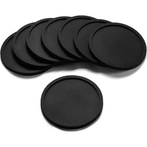 4pcs Silicone Soft Black Coaster Insulated Non-Slip Hotel Kitchen Customizable Exclusive Logo Round Placemat