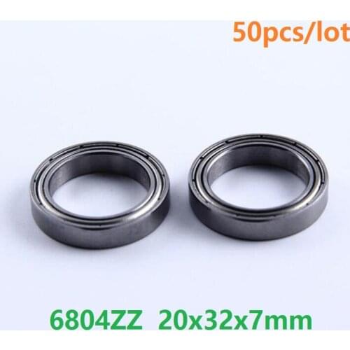 50pcs/lot 6804 ZZ 6804ZZ 20x32x7 mm ball bearing Thin Tube Deep Groove Ball Bearing 20*32*7