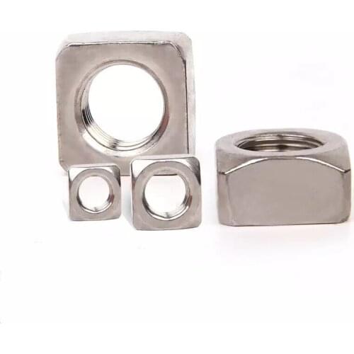 50pcs/lot DIN557 GB39 M3 M4 M5 M6 M8 304 Stainless Steel Square Nuts