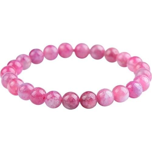JoursNeige Plum Blossom Red Tourmaline Natural Stone Bracelets Lucky for Women Girl Gift Fashion Crystal Bracelet Jewelry