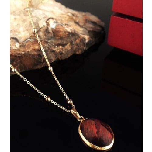 Dr Stone Natural Stone Women 'S Tiger 'S Eye Stone Gold Plated Necklace KRB50 372868234