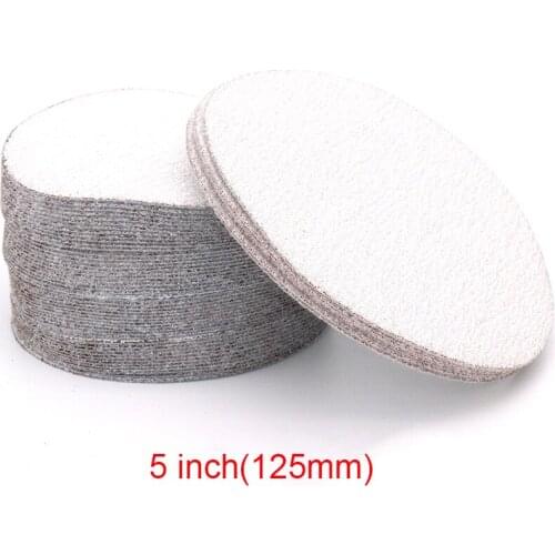 10/50/100PCS 80-1000Grit Round Flocking Sandpaper 5 Inch 125mm White Dry Sanding Disc Abrasive Disc Brushed Sheet For Polishing