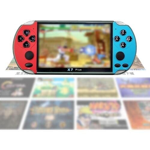 Drop 32/64/128 Bit 5" LCD X7 plus Double rocker 8G Handheld Retro Game Console Video MP5 TF Card for 10000 games Can save games