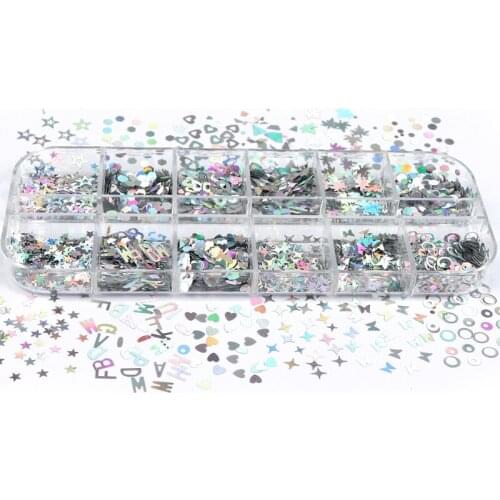 Holographic Glitter Butterfly Nail Sequins Nail Art Accessories Various Shapes Chameleon Flakes Nail Charms Decals Decorations