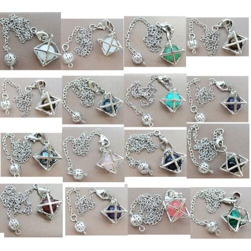 Howlite Cherry Quartz Tiger Eye Aventurine Malachite Blue Sand Jaspe Art Pendulum Pendant Bead WB936