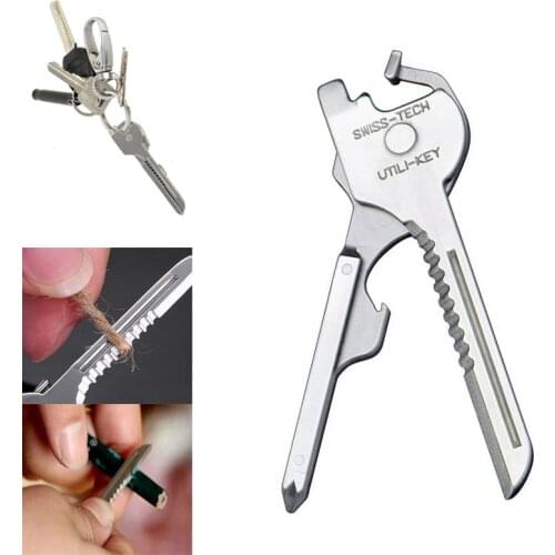 Edc gear Mini Utili Key shape ring pocket Opener Screwdriver keychain kit Tool survive Multi utility tactical Multipurpose Knife