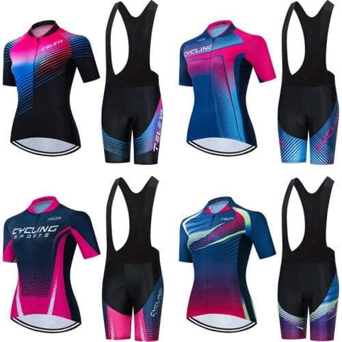 Summer Cycling Clothing Women 2021 Fashion Cyclist Skinsuit MTB Bike Jersey Set BIB Gel Shorts Female Bicycle Clothes Dress Kit