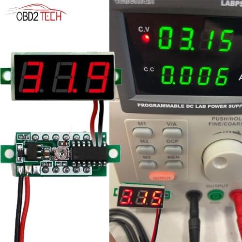 Mini 0.28Inch 30V 10V Red Blue Digital LED Display Auto Mobile Digital Voltmeter Tester Panel Meter Gauge Motorcycle Accessories