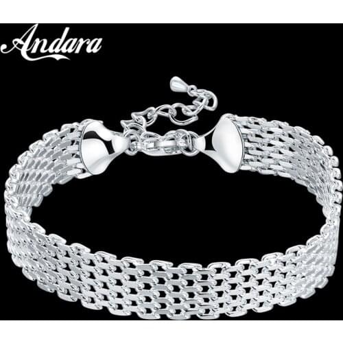 Fashion Jewelry 925 Sterling Silver Bracelet Mesh Bracelet Woman Jewelry Gift