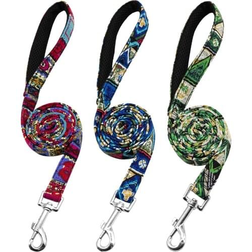 Nylon Printed Dog Leash Lead Pet Puppy Walking Leash Running Training Leashes Rope For Small Medium Dogs Chihuahua Pug Yorkshire