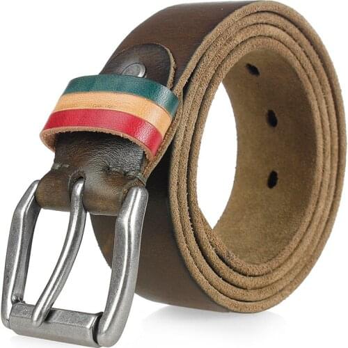 562 New Fashion Top layer Leather Belt men and Women with 3.8 wide belts and 4 mm Thick Mens Genuine leather Belt