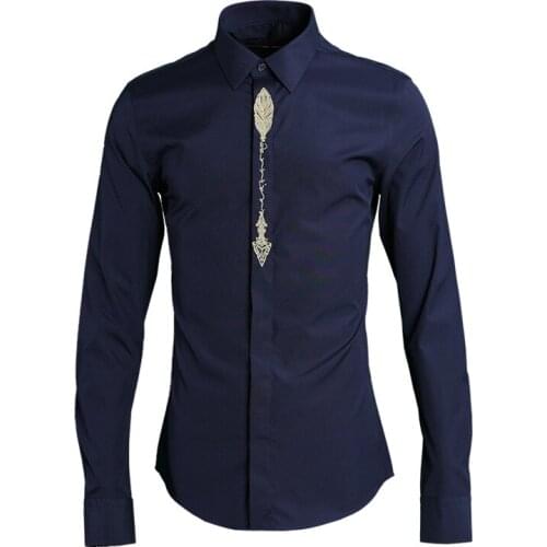 New arrival high quality cotton Fashionable Men Shirts Casual Square Collar Hand-painted Long sleeves plus size MLXL 2XL 3XL 4XL