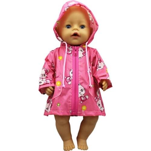Raincoat Doll Clothes Fit 17 inch 43cm Doll Clothes Born Baby Suit For Baby Birthday Festival Gift