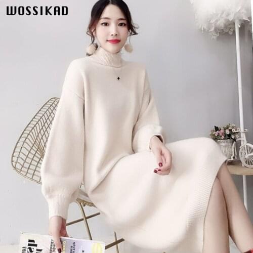Dress Women Solid Color Clothing Birthday Winter Dress Sweater Korean Dress Elegant 2019 Dropshipping Robes Ropa Mujer Bokep