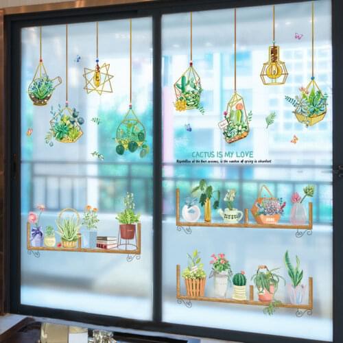 [SHIJUEHEZI] Potted Plant Wall Sticker DIY Pot Culture Wall Decals for Living Room Kitchen Children Nursery Home Decoration