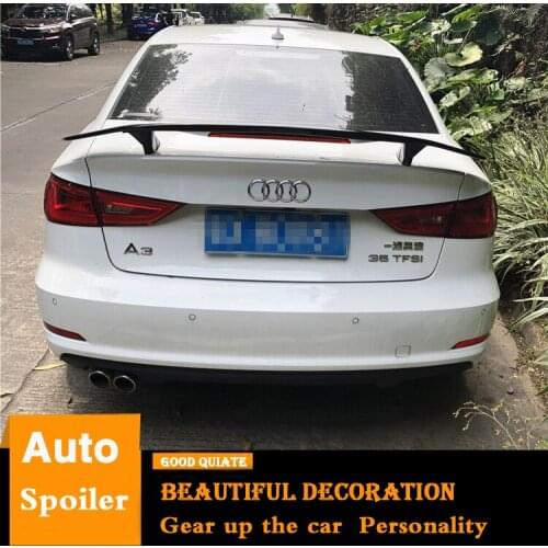 For Audi A3 Spoiler Sport ABS Plastic Material Car Rear Wing Trunk Rear Spoiler With Led Light Fit A3 2014/2015/2016/2017/2018