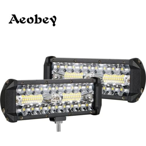 2pcs 7 inch led work light bar 120w led light bar 4x4 accessories off road for ATV UTV turck 12V 24v led bar for Driving lights