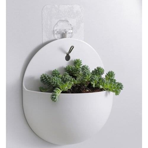 Hanging Flowerpot Eco-friendly Punch-free Plastic Hydroponic Wall Plant Vase Garden Planters Decoration