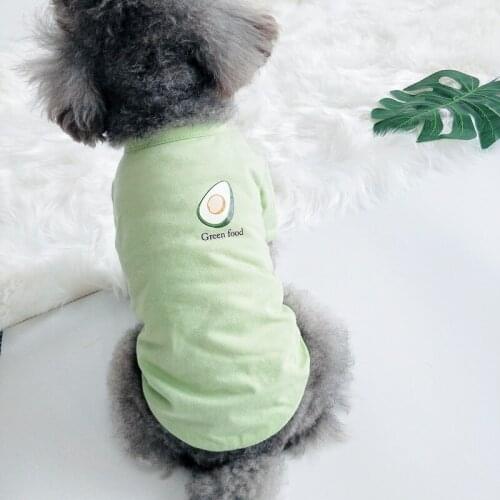 Cat Dog Vest Small Dogs Clothes Cotton Dog Parent-child Shirt for Pet Puppy Summer Avocado Fruit Print Apparel Women Dog Shirt
