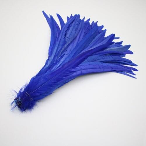 100pcs 30-35CM Beautiful Blue Natural Rooster Feathers For Crafts Clothing Wedding DIY Decoration Accessories Plume