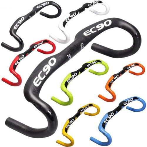 2020 High Quality personality Carbon Fiber Road Bike Handlebar curved grooves Drop Handle 31.8*400/420/440mm Colorful Handlebar