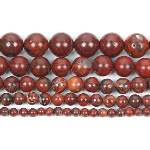4-12mm Natural Stone Beads Round Smooth Flower Red Stone Loose Beads For Jewelry Making DIY Charm Bracelet Necklace Handmade