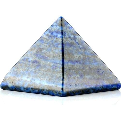 40*30mm Lapis Gold blue sand stone Opalite Pyramid Natural Stones Carved Point Chakra Healing Reiki Crystal Free pouch