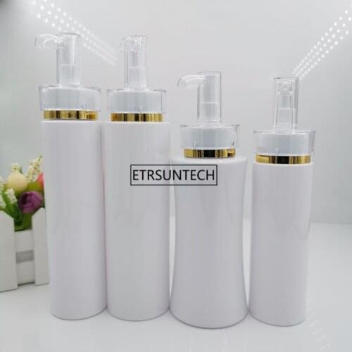 50pcs 150ml empty white plastic lotion pump bottle High-end cosmetics bottles acrylic pump head F3785