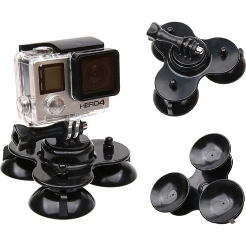 Car Suction Cup Holder Triangle Stable Mount low Angle for Go Pro Hero 8 7 6 5 4 Session 3+ SJCAM SJ4000 XiaYi Yi 4K Accessories