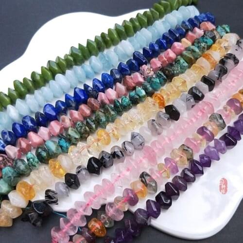 LOOSE BEADS Aquamarine/Citrine/Amethyst/Rose Quartz/Turquoise/Lapis/ wholesale for DIY jewelry necklace 19cm