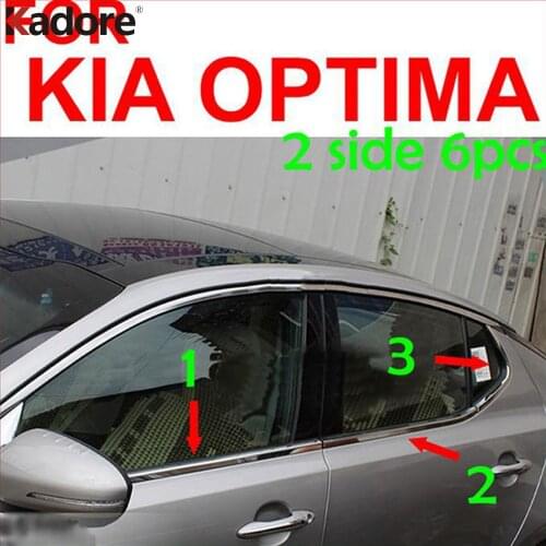 For Kia Optima K5 2011 2012 Stainless Steel Trim Decoration Molding Strip Auto Exterior Protection Window Sticker Accessories