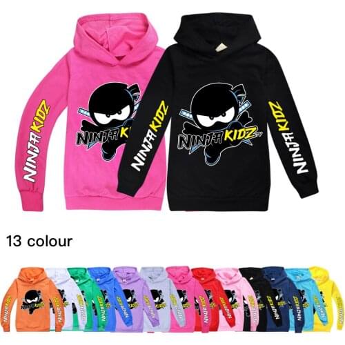 Boys NINJA KIDZ Hoodies Tees Cotton Boys Spring Clothes Shirts for Teenage Girls Anime Cosplay T-Shirt Little Kids Hooded Tops