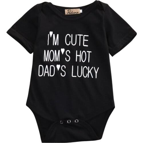 Pudcoco Cotton Casual Newborn Infant Baby Boy Girls Letter Print Rompers Jumpsuit Short Sleeve Clothes Outfits Playsuit
