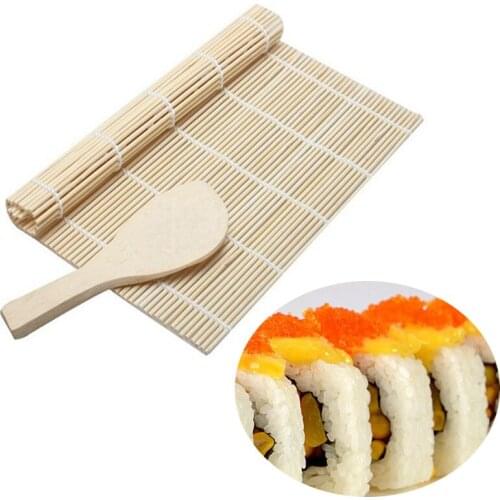 DIY Sushi Tool Bamboo Mat Onigiri Rice Chicken Rolling Maker Kitchen Gadgets Set