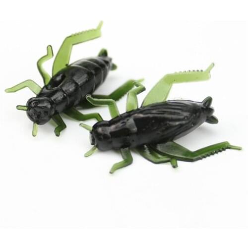 10Pcs/lot 0.7g 2.5cm Artificial Fishing Lure Fake Green Cricket Insect Bait Soft Lure Material Fly Fishing Tackle Pesca