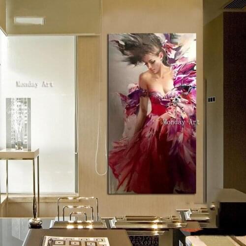 Beauty girl paintings on the wall 100% handmade oil painting canvas art large pictures sexy figure oil paintings for living room