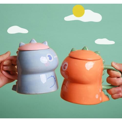 Creative Girl Ceramic Mug Children Lovely Hand Painted Couple Kawaii Glass Students Office Coffee Szklanki Kitchen Accessories