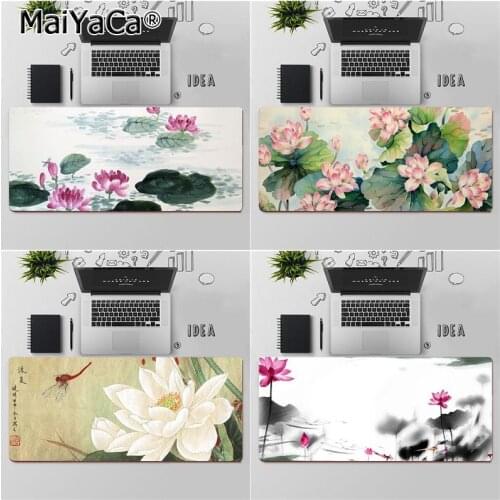 Maiyaca Lotus Chinese painting art Natural Rubber Gaming mousepad Desk Mat Free Shipping Large Mouse Pad Keyboards Mat