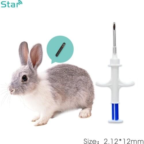 ISO11784/785 125KHz FDX-A T5577 2.12x12mm Microchip RFID Transponder Syringe with needle Plastic Injector for animal injection